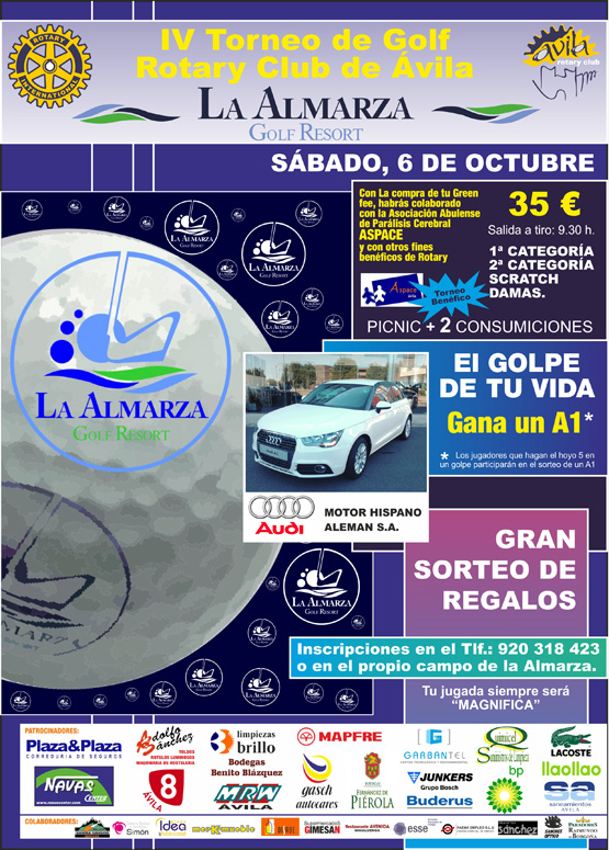 Torneo de Golf benéfico el próximo 6 de octubre a beneficio de ASPACE Ávila