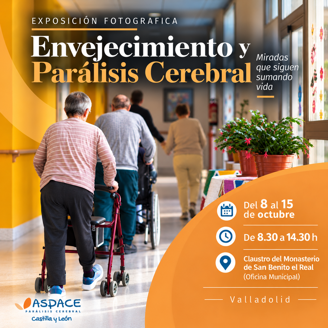 San Benito acoge la exposición «Envejecimiento y parálisis cerebral» de ASPACE Castilla y León